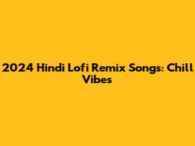 2024 Hindi Lofi Remix Songs: Chill Vibes