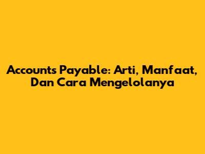 Accounts Payable: Arti, Manfaat, Dan Cara Mengelolanya