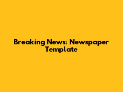 Breaking News: Newspaper Template