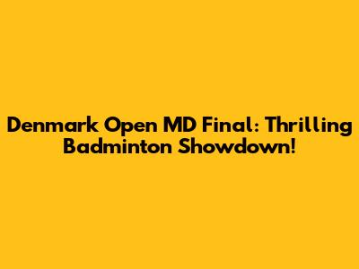 Denmark Open MD Final: Thrilling Badminton Showdown!