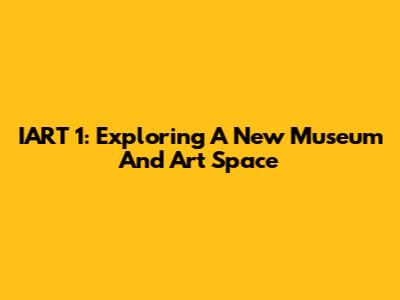 IART 1: Exploring A New Museum And Art Space