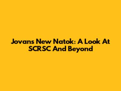 Jovan's New Natok: A Look At SCRSC And Beyond