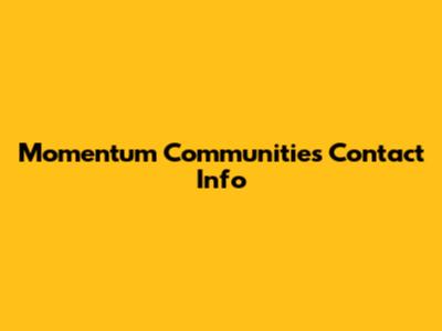 Momentum Communities Contact Info