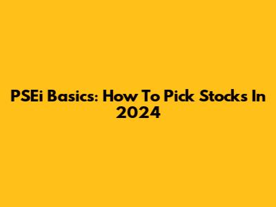 PSEi Basics: How To Pick Stocks In 2024