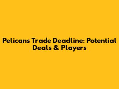 Pelicans Trade Deadline: Potential Deals & Players