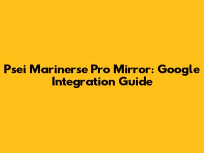 Psei Marinerse Pro Mirror: Google Integration Guide