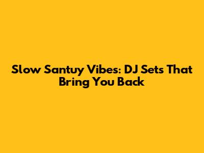 Slow Santuy Vibes: DJ Sets That Bring You Back
