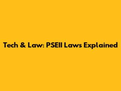 Tech & Law: PSEII Laws Explained