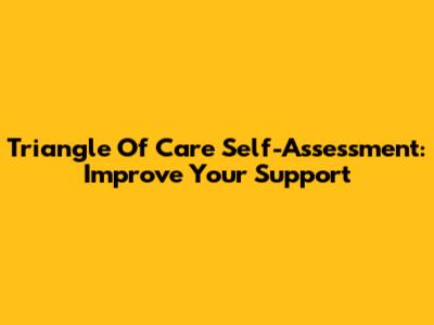 Triangle Of Care Self-Assessment: Improve Your Support