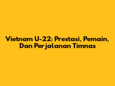 Vietnam U-22: Prestasi, Pemain, Dan Perjalanan Timnas